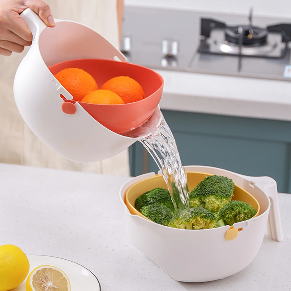 Multifunctional Vegetable Cutter With Drain Basket Manual Veggie Grater For Home