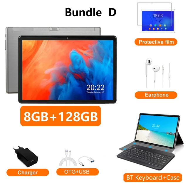 Global Google Version 4G LTE Tablet 10 Inch Android 10.0 Deca Core Google Play Dual 4G LTE 8+128GB GPS Bluetooth WiFi Tablet Pc 