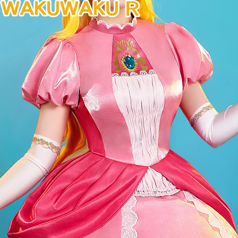 IN STOCK Peachh Cosplay Game Cosplay 【S-3XL】WakuWaku-R Princess Cosplay  Cute Dress Princess Cosplay Women Pink Dress Plus Size