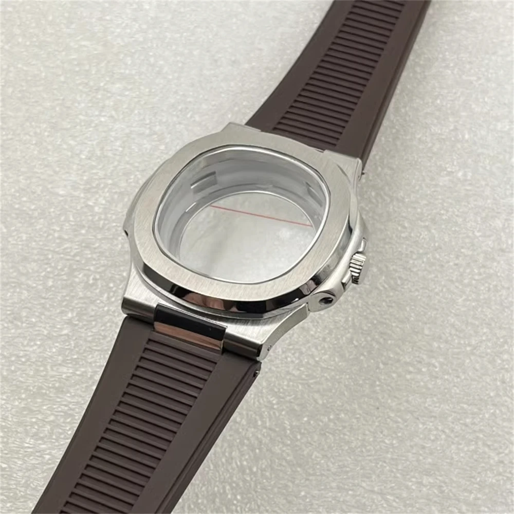 Large Size Watch Strap 25mm, Silver Pin Buckle Silicone Watchband, Mechanical Watch Accessories Replacement Watch Bracelet