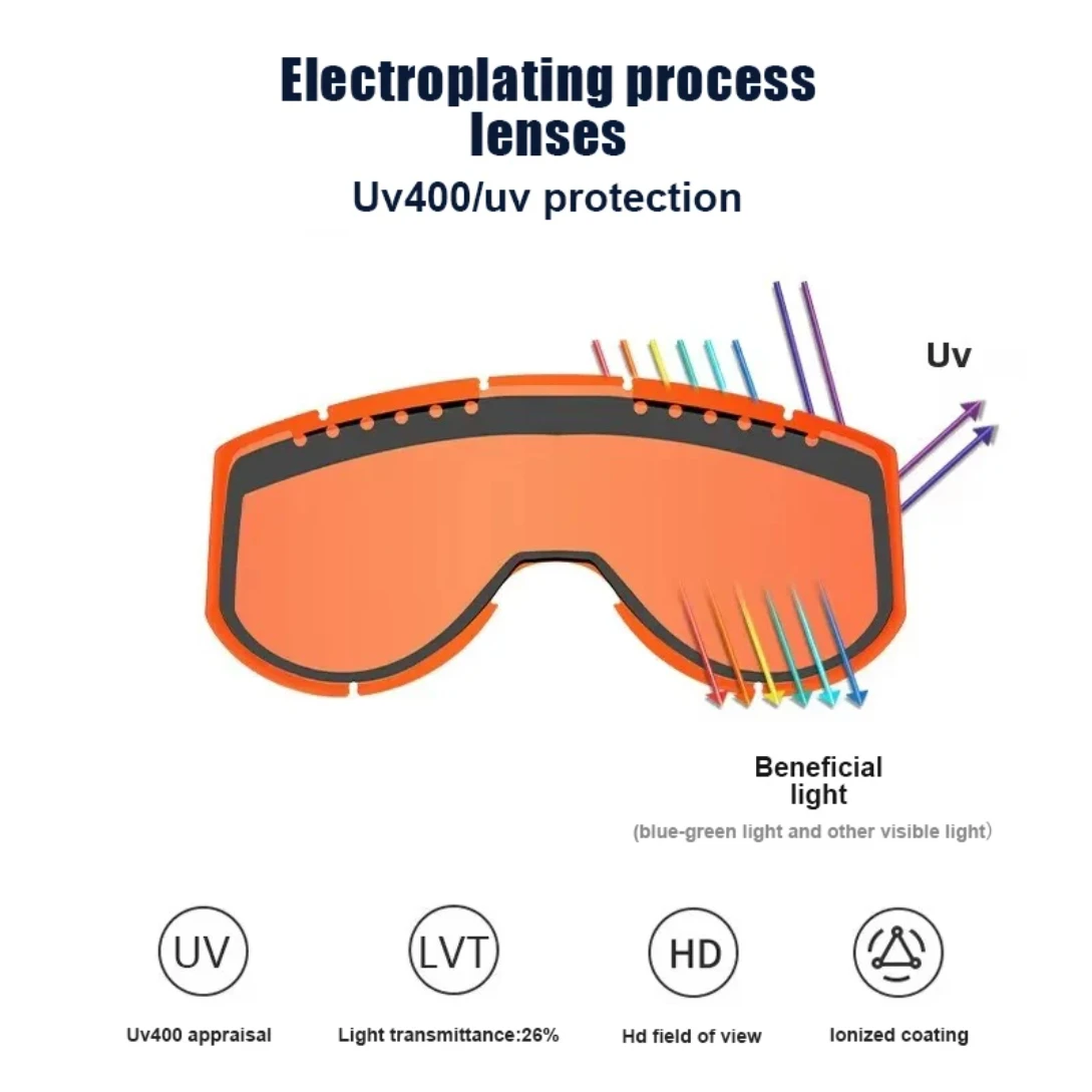 4 Color Ski Goggles Double-layer Anti-fog Snowboard Hiking Eyewear Windproof Motocross Glasses UV400 Winter Cycling Glasses Man 6