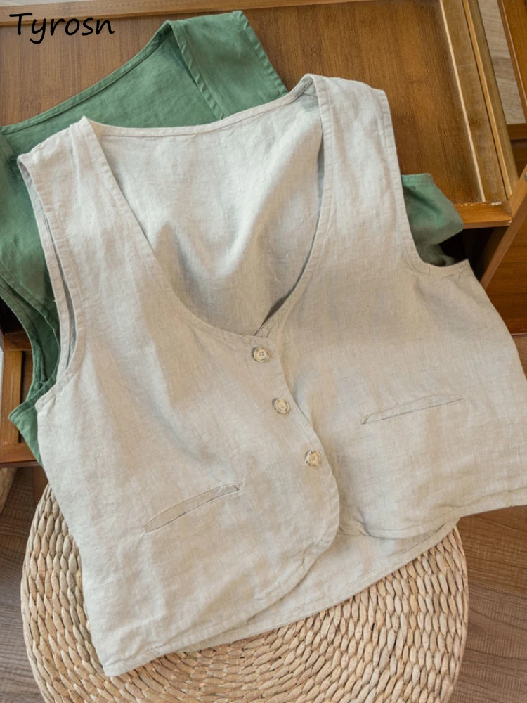 

Summer Vests Women 3 Colors Breathable Japanese Style Classic Basic Female All-match Pure Simple Stylish Leisure Loose Design