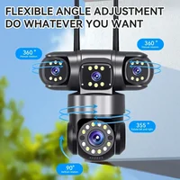10K 20MP WIFI caméra IP extérieure 4 objectifs 4 écrans 16X Zoom CCTV caméras de Surveillance vidéo sans fil 6K 12MP Protection de sécurité 3