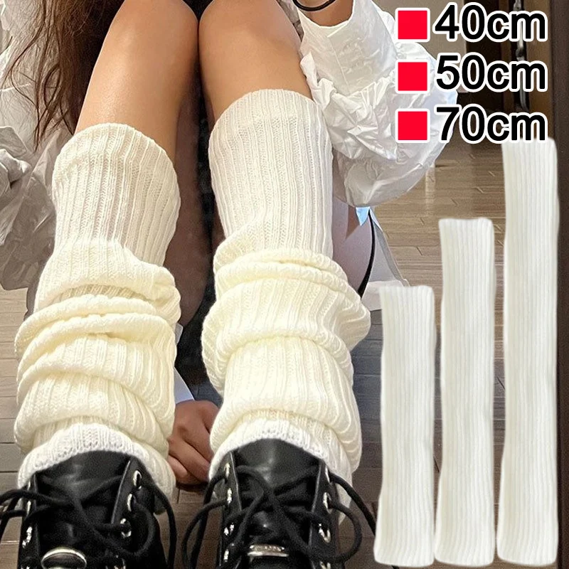 

Lolita Leg Warmers Women Long Socks Wool Knitted Foot Cover Arm Warmer Y2K Autumn Winter Crochet Heap Socks Boot Cuffs Stockings