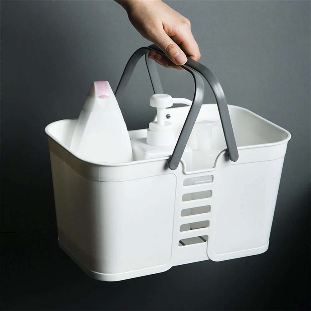 Newest Plastic Portable Basket for Bathing Bath and Shower Cleaning Tote with Handles Basket Storage for Bathroom Space Saving
