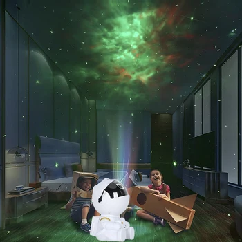 Galaxy Star Projector LED Night Light Starry Sky Astronaut Porjectors Lamp Bedroom Decor Nightlight Luminaire Kids
