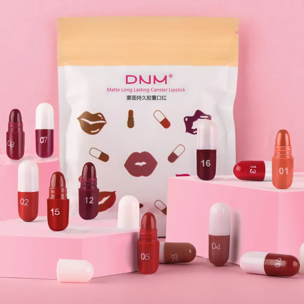 Mini 18Pcs/Set Liquid Lip Gloss Set Waterproof Non-stick Velvet Matte Lipstick Lip Gloss Cosmetic Makeup Care 24Hour Longlasting