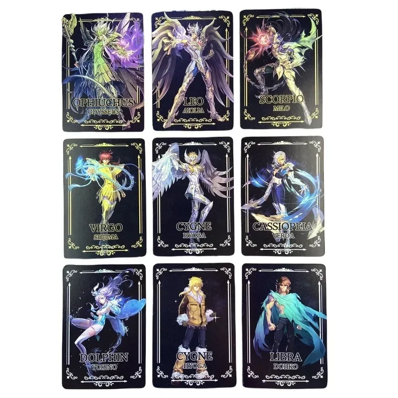 

9pcs/ser Saint Seiya Refraction Flashcards Odysseus Aiolla Animation Characters Anime Classics Game Collection Cards Toy Gift