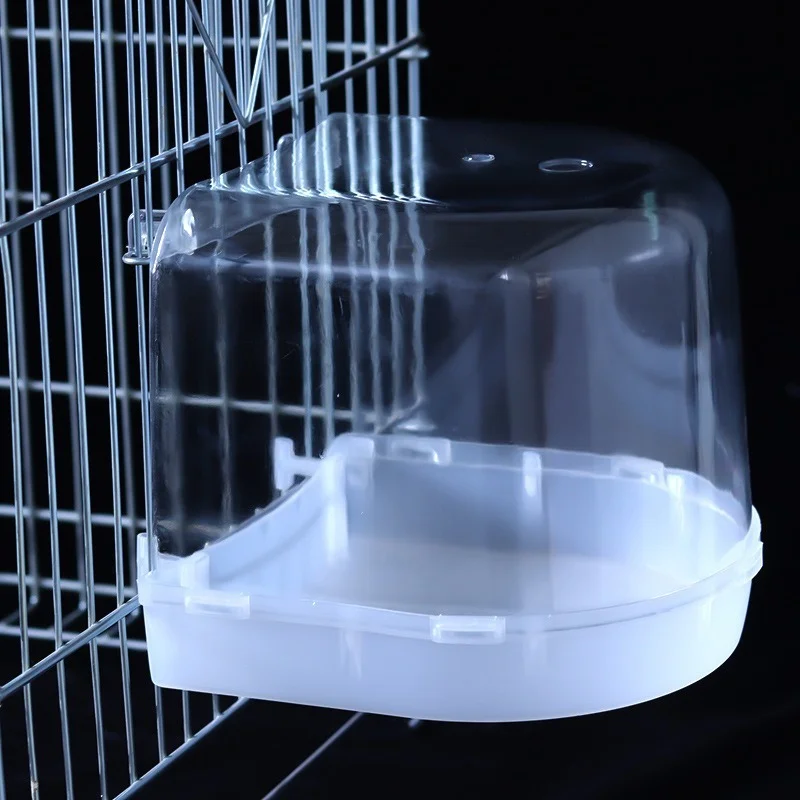 Bird cage accessories Hanging Bird Bath Cube Parrots Bathtub Bath Shower Box Cage Accessory for Little Bird Canary Budgerigar Cockatiel Parrot