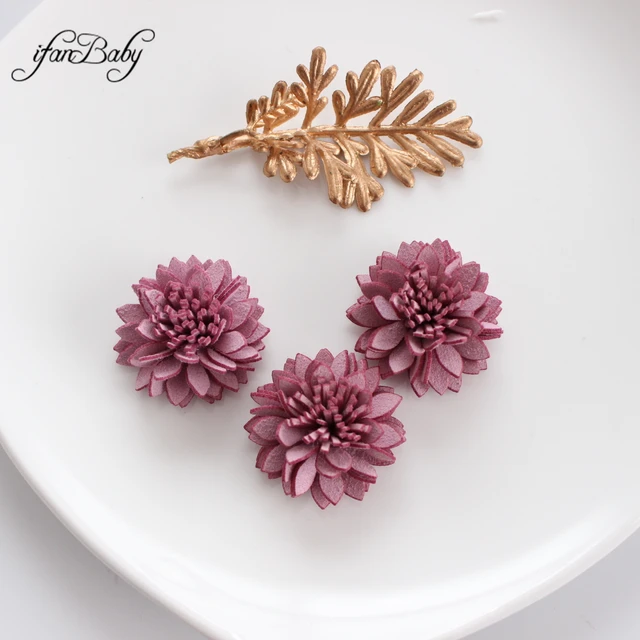 Leather Fiber Flower Crafts Material DIY Clothes Hat Decoration Accessories Patches Scrapbooking MICROFIBER Hair Flower