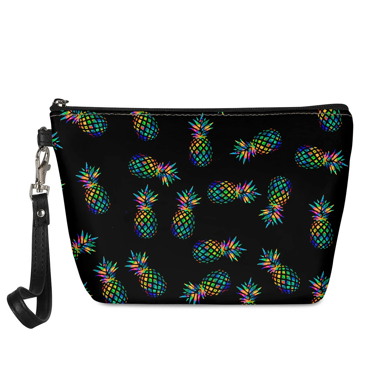 

Cute Pineapple Print Small Leather Makeup Bags Girls Cosmetics Case For Travel Ladies Pouch Make Up Bag Mini Women Cosmetic Bag
