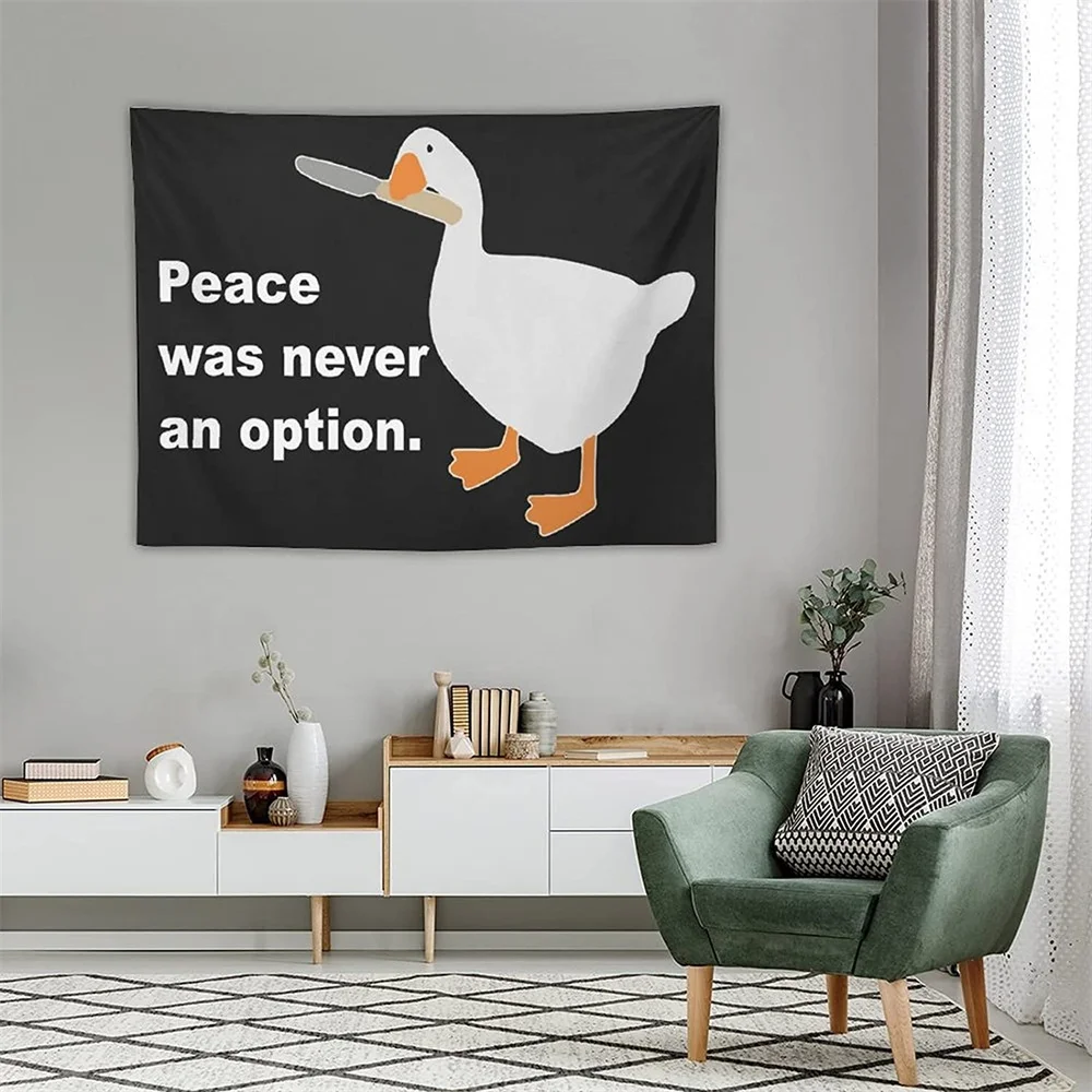 Peace Was Never An Option Tapestry Room Decor Aesthetic Goose Meme Tapestry Wall Hanging Background Carpets Home Decoration tapestry decorations