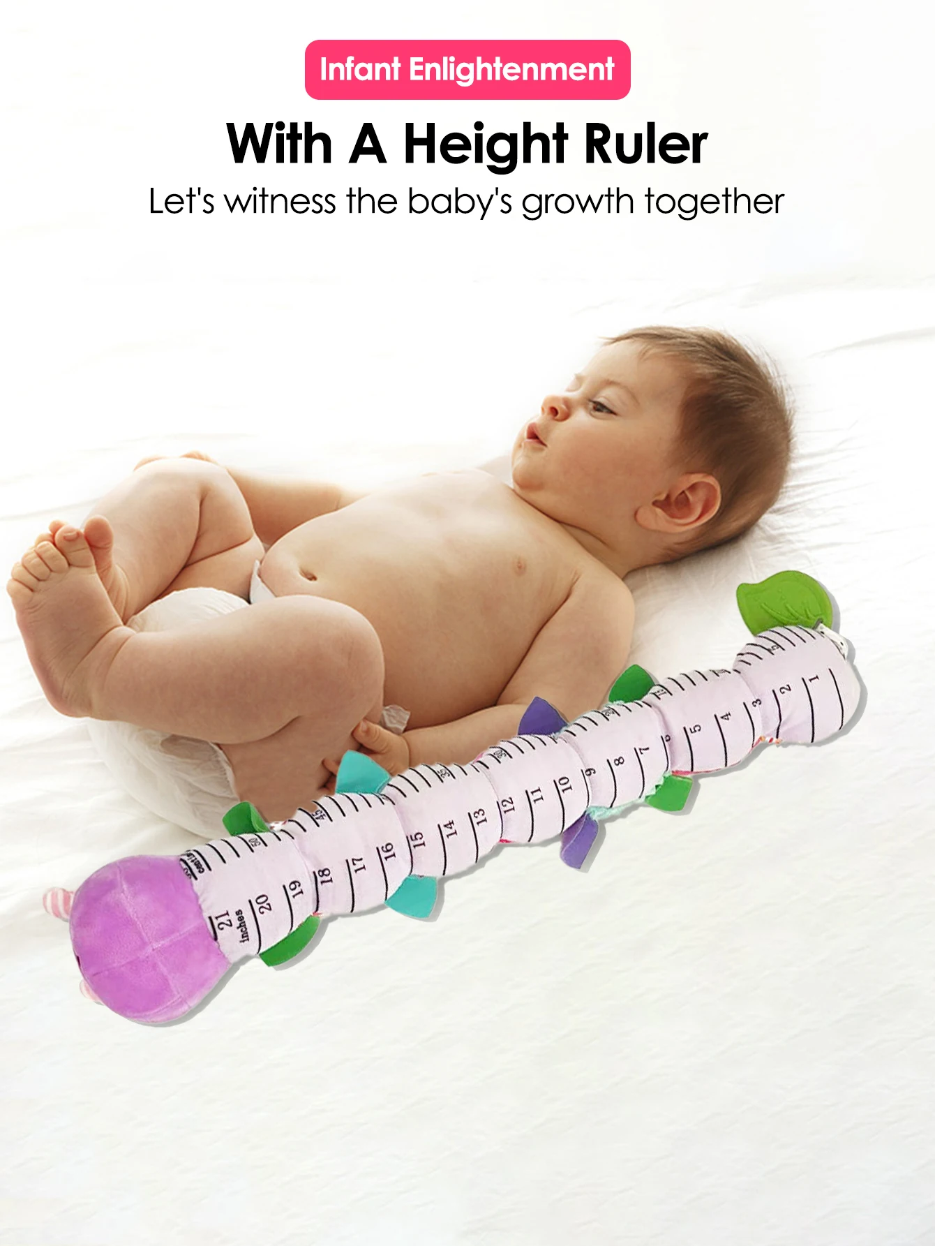 Baby Rattle Musical Caterpillar Worm Soft Infant Plush Toys Educational Interactive Sensory Toy for Babies Newborn Toddler Gift