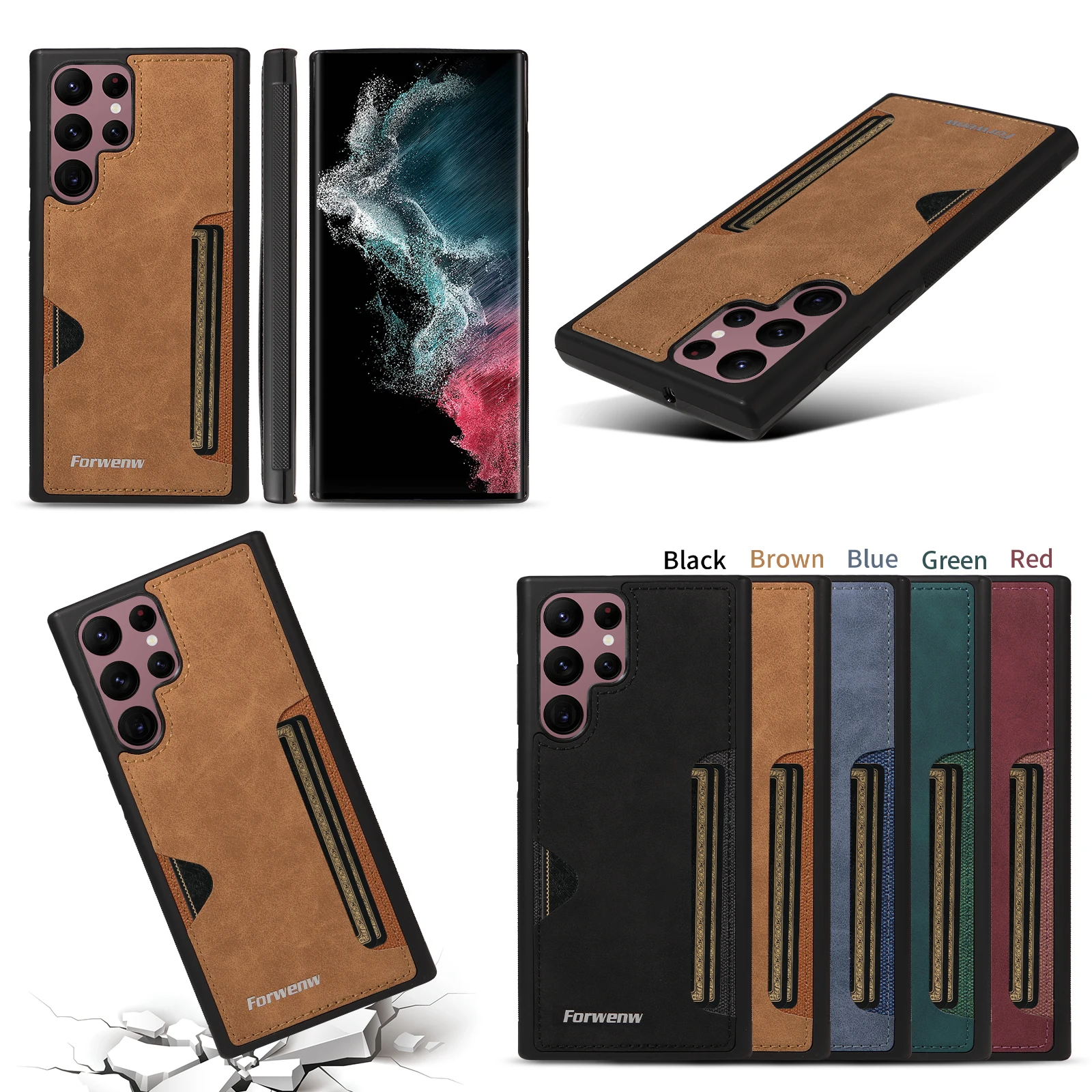 Luxury Retro Leather Phone Case with Cardholder Slot