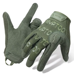 Tactical Full Finger Touchscreen Breathable Gloves - M (19m-20cm) (Full Finger Green)
