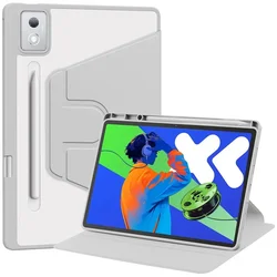 Acrylic Rotating Stand Tablet Case for Lenovo Xiaoxin Pad Pro & Tab P12 12.7 inch (Gray)