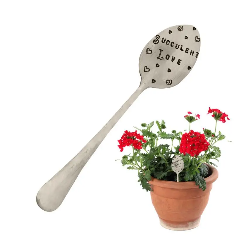 

Funny Plant Markers Spoon Plant Labels Hand Stamped Metal Plant Signs Funny Spoon Garden Art Marker DIY Decorative Sign For