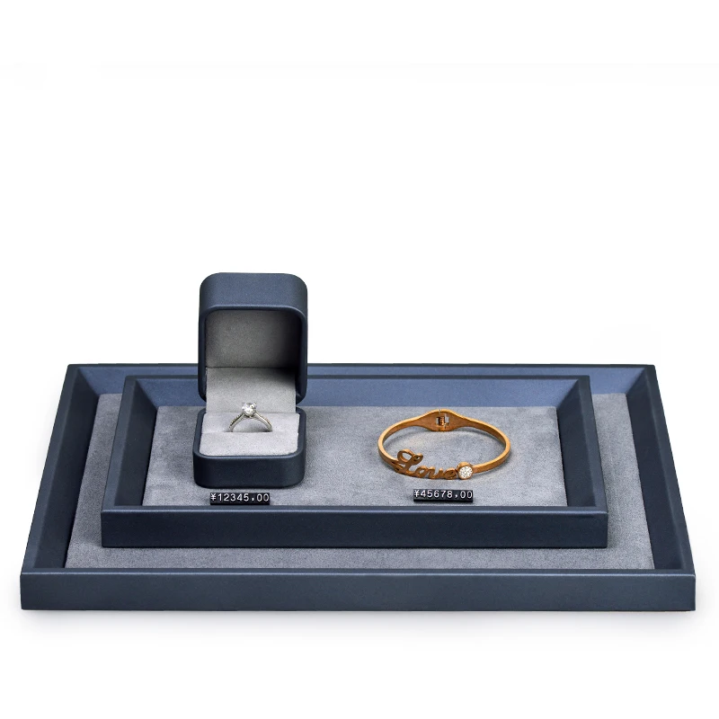 Jewelry Storage Tray MISHITU Premium PU Leather Jewelry Display Tray Jewelry Storage Pallet for Necklace Bangle Ring Earring Bracelet Storage Tray jewelry storage tray