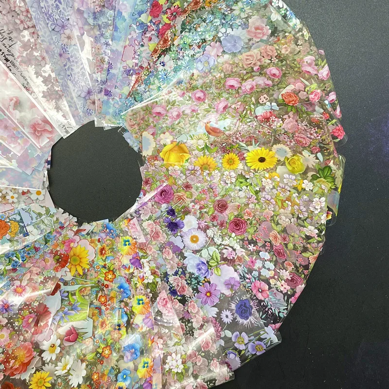 Flower Nail Foils for Nails Floral Transfer Paper Butterfly Stickers Non-Adhesive Wraps Set Nail Art Decorations 20/30/50 Sheets nail stickers nail art decoration nail decals flower stickers