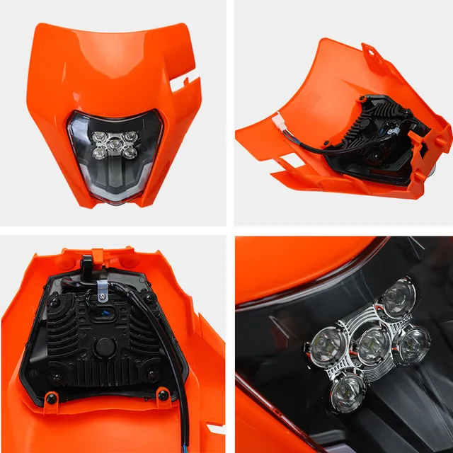 Faro Universale Per Moto KTM - Copertura In Plastica Nera Per EXC, SX, XCW E Altri Modelli - Foto 5