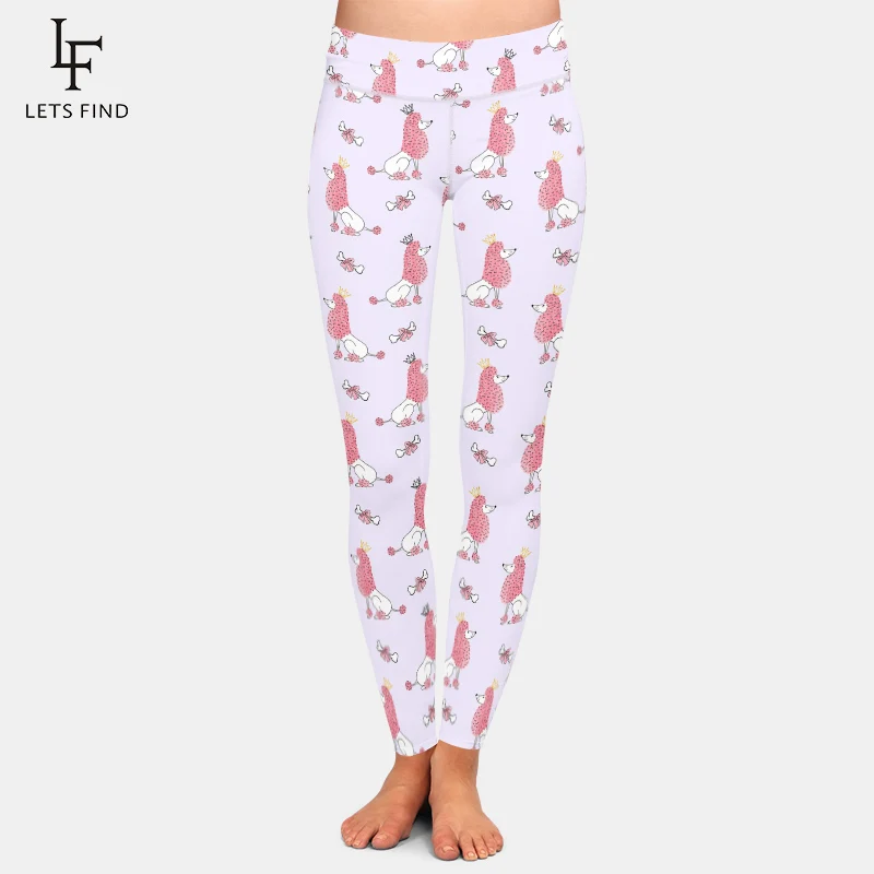 цена LETSFIND 3D Cartoon Dogs Digital Printing Women Leggings Fashion Fitness  Soft Stretch Comfortable Women Pants