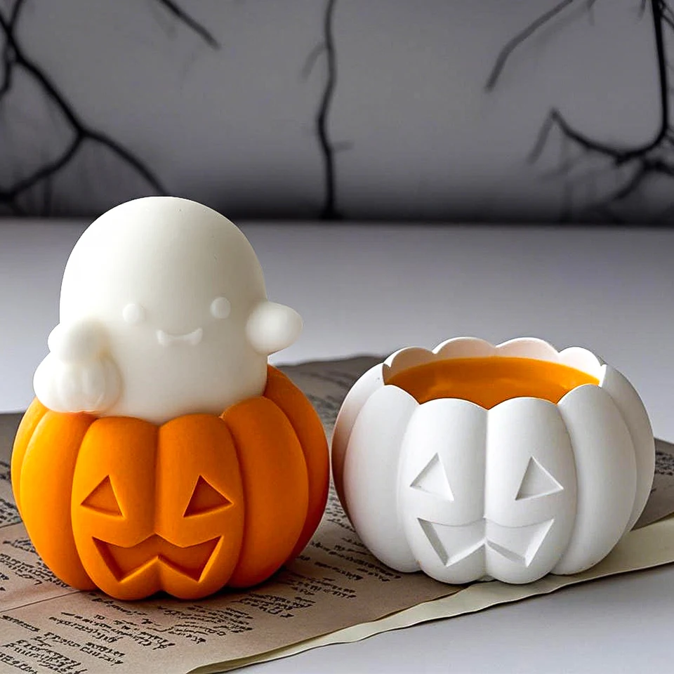 Stampo per candele di Halloween - Stampi in silicone fantasma di Halloween | Stampi in silicone per realizzare candele, stampo fai-da-te regalo per decorazioni domestiche leggere per gli amanti
