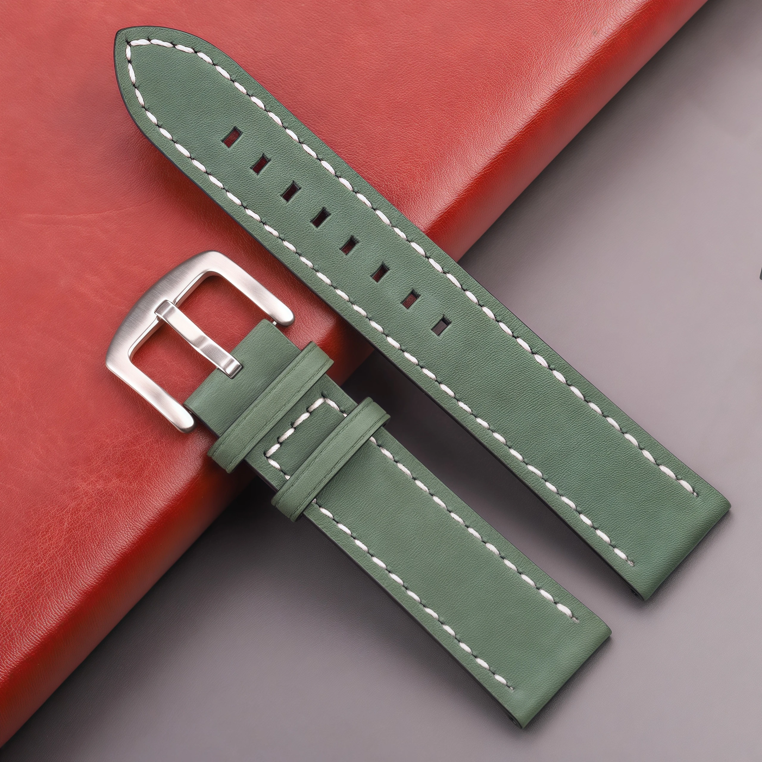 Classic Leather Watch Band - Premium Replacement Strap in 4 Timeless Colors