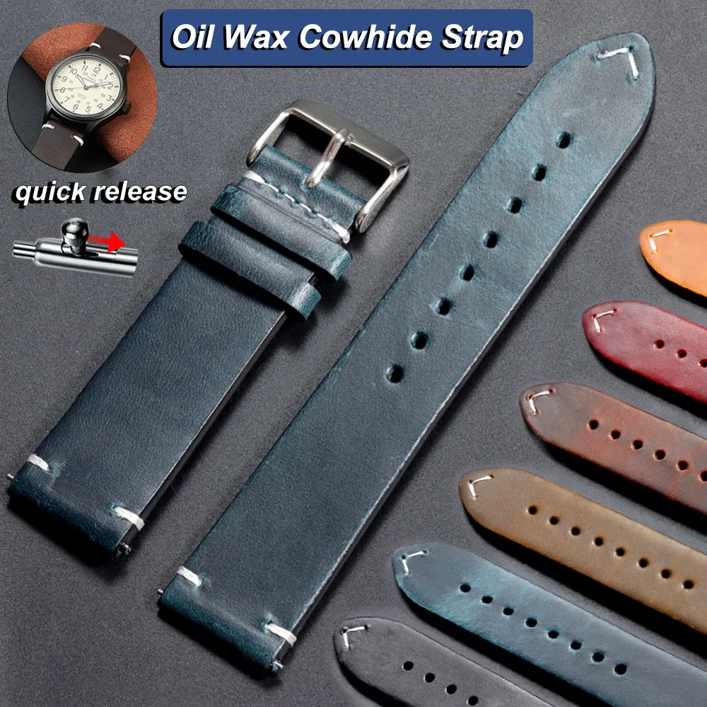 สายรัดข้อมือหนัง Vintage สำหรับ Omega และ Seiko
