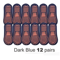 Anti-Slip Parent-Child Sports & Trampoline Socks - Cotton Elasticity - Adults (Dark Blue  12 Pairs)