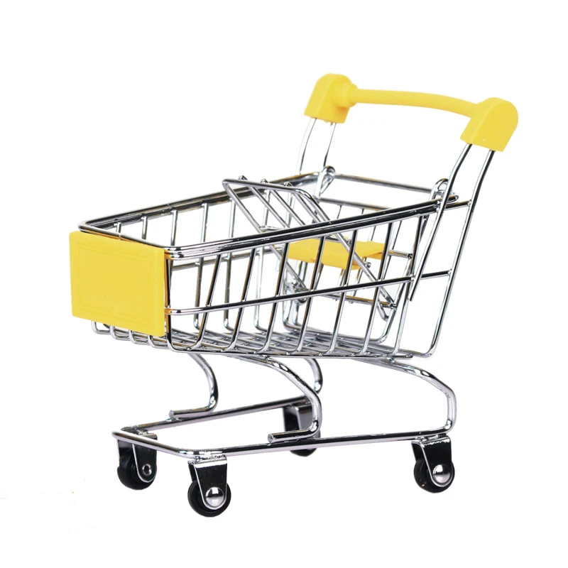 Supermarket Hand Trolley Mini Shopping Cart Desktop Decoration Create Handicraft Ornaments Storage Toy Gift New 2023 6