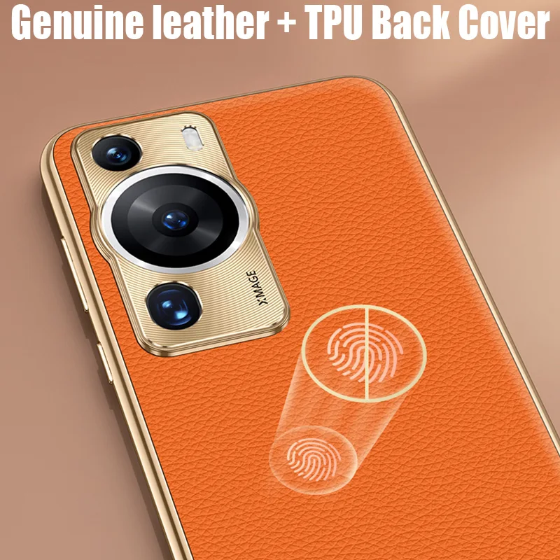 Fashion Genuine Leather Soft TPU Back Cover Case for Huawei P60 P50 Pro Art Nova 11 Pro Honor 90 80 Pro