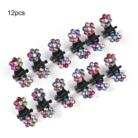 Crystal Rhinestone Flower Hair Claws Clamps Hairgrip Accessories Hairpins Hair Clips Jewelry for Women Bridal Kids Girl
