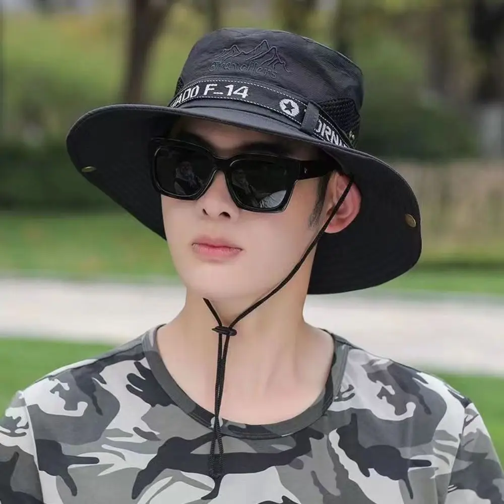 남성용 조절식 양동이 모자, UV 햇빛 차단, 빠른 건조 등산 모자, 통기성, 넓은 챙, 태양 보호, 신제품