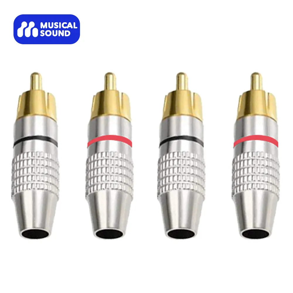 Suono Musicale Spina Rca A Saldare Connettore Per Cavo Audio Video In Oro 24K Spine Per Altoparlanti In Oro Connettori Hifi Rca Adattatore Per Spina M
