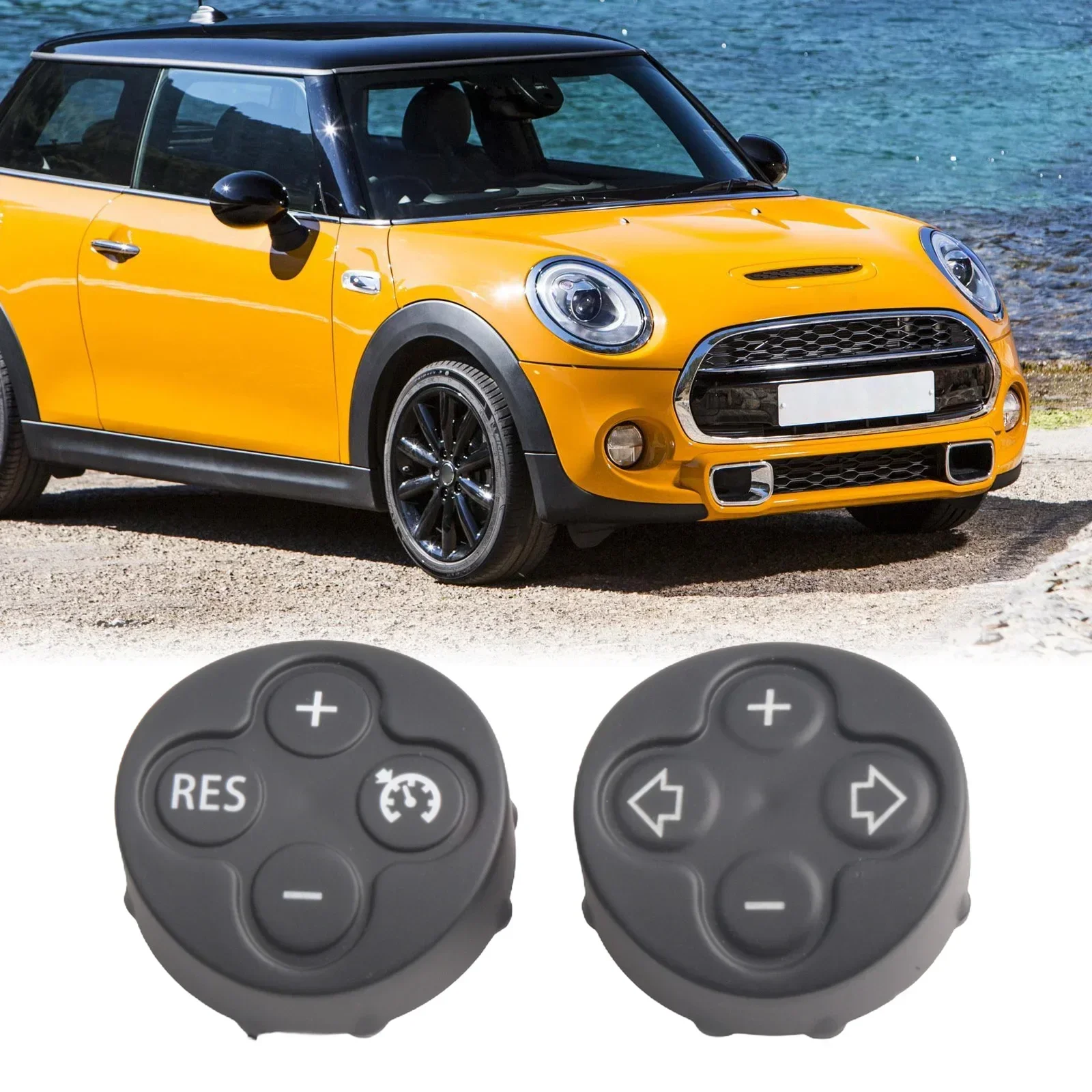 2Pcs Steering Wheel Multifunction Control Switch Cover For MINI R55 R56 R60 Left Right Car Steering Wheel Button Cover Trim