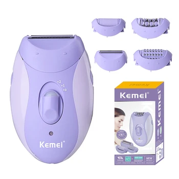 Kemei 6037 Lady Epilatore 4 in 1 Rasoio da donna Macchina da barba femminile Cura del corpo Tagliacapelli Pinzetta per rimozione elettrica 1