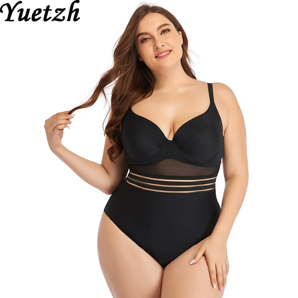 2022 New Women Plus size Swimsuit One Piece Swimwear Large