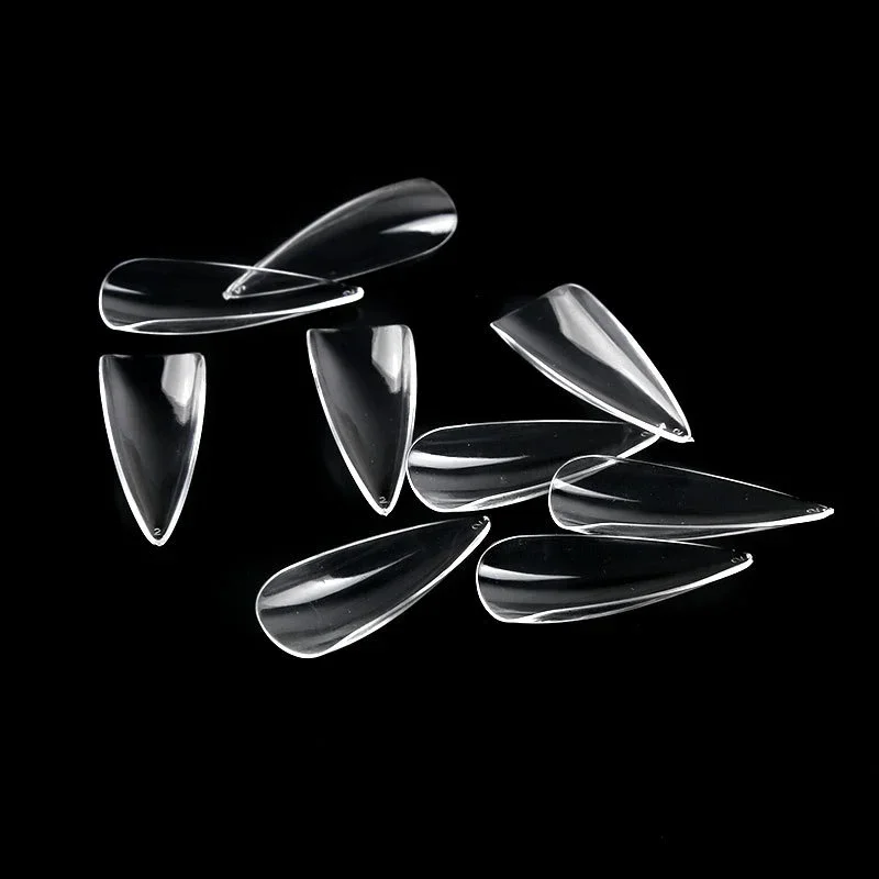 100pcs/box Natural Transparent Seamless Fake Nails Full Coverage Tips T-shaped For fake nails,false nails,nail tips,false nail tips