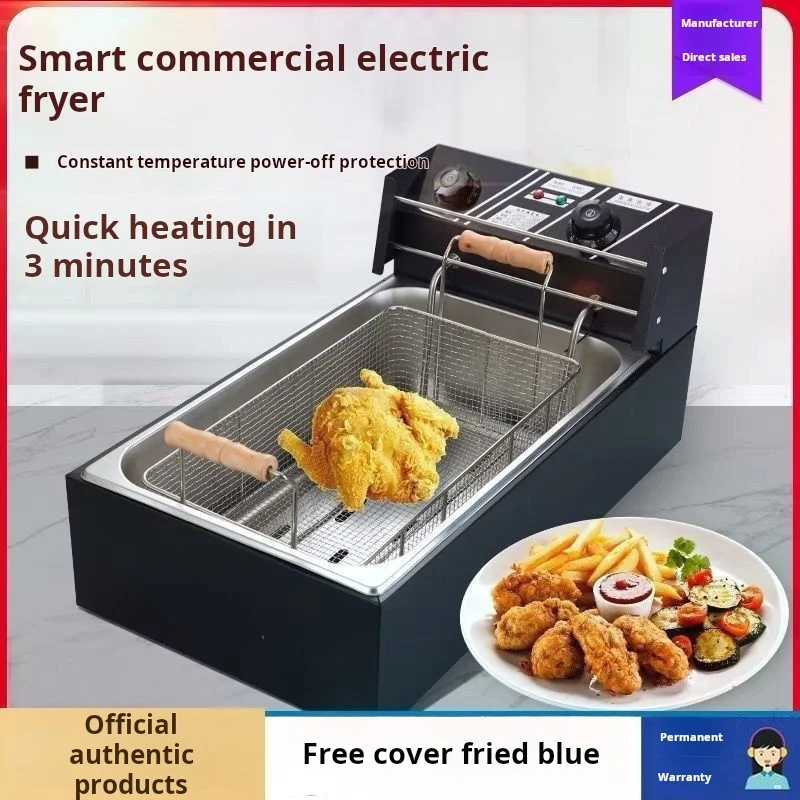 Electric fryer Thickened fryer Timing function Large capacity stainless steel fried chicken ribs fried string deep-fried dough s 3