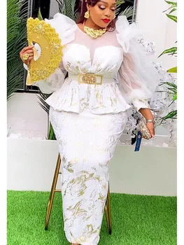 Abiti africani per le donne 2025 New Fashion Plus Size Paillettes Evening Party Abito lungo Dashiki Ankara Abiti Robe Abiti africani 1