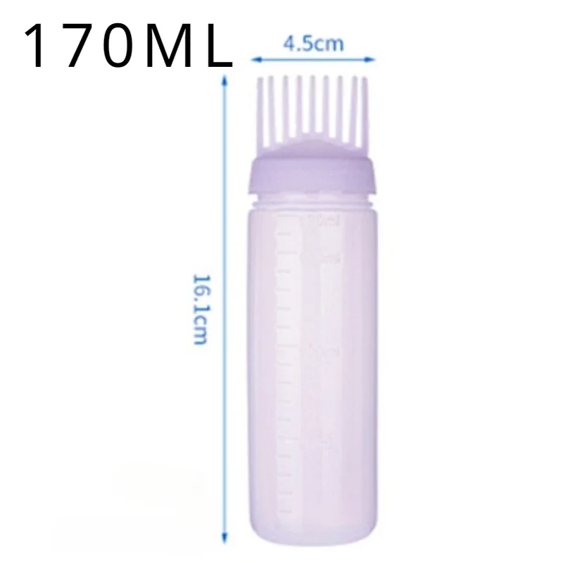Hair Oil Applicator Bottle Hair Dye Applicator Bottle Hair Dyeing Bottle Hair Dye Bottle Shampoo Bottle Graduated Comb Teeth Salon Treatment Oil Perm Dye Paste Color Plastic Dry Cleaning
