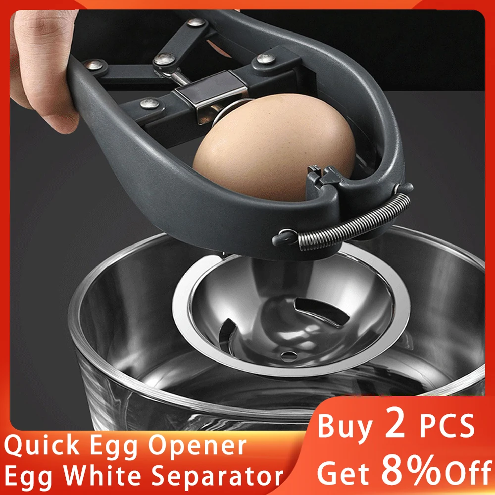 

Egg Shell Cutter Easy-to-use 304 Stainless Steel Shell Opener Quick Egg Beater Egg Opener Kitchen Gadgets Egg White Separation