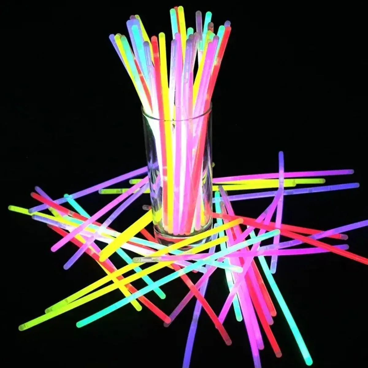50/100pcs Party Fluorescence Light Glow Sticks Bracelets Necklaces Neon For Wedding Party Glow Sticks Bright Colorful Stick glow sticks glow in the dark bracelet glow flower lei necklace