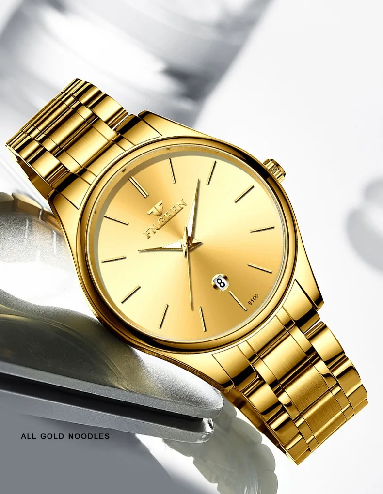 BINBOND stainless steel durable quartz watches for men luxury luminous waterproof precise auto date men's watch casual reloj