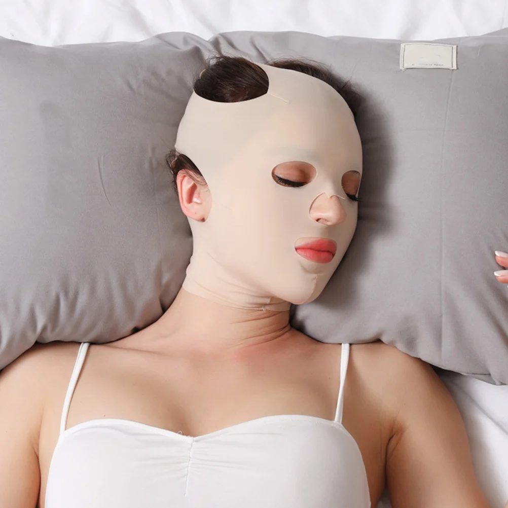 

Thin Face Mask Sleeping Woman Cover Full Skin Care Elastic 50% Nylon Treatment Lifting
