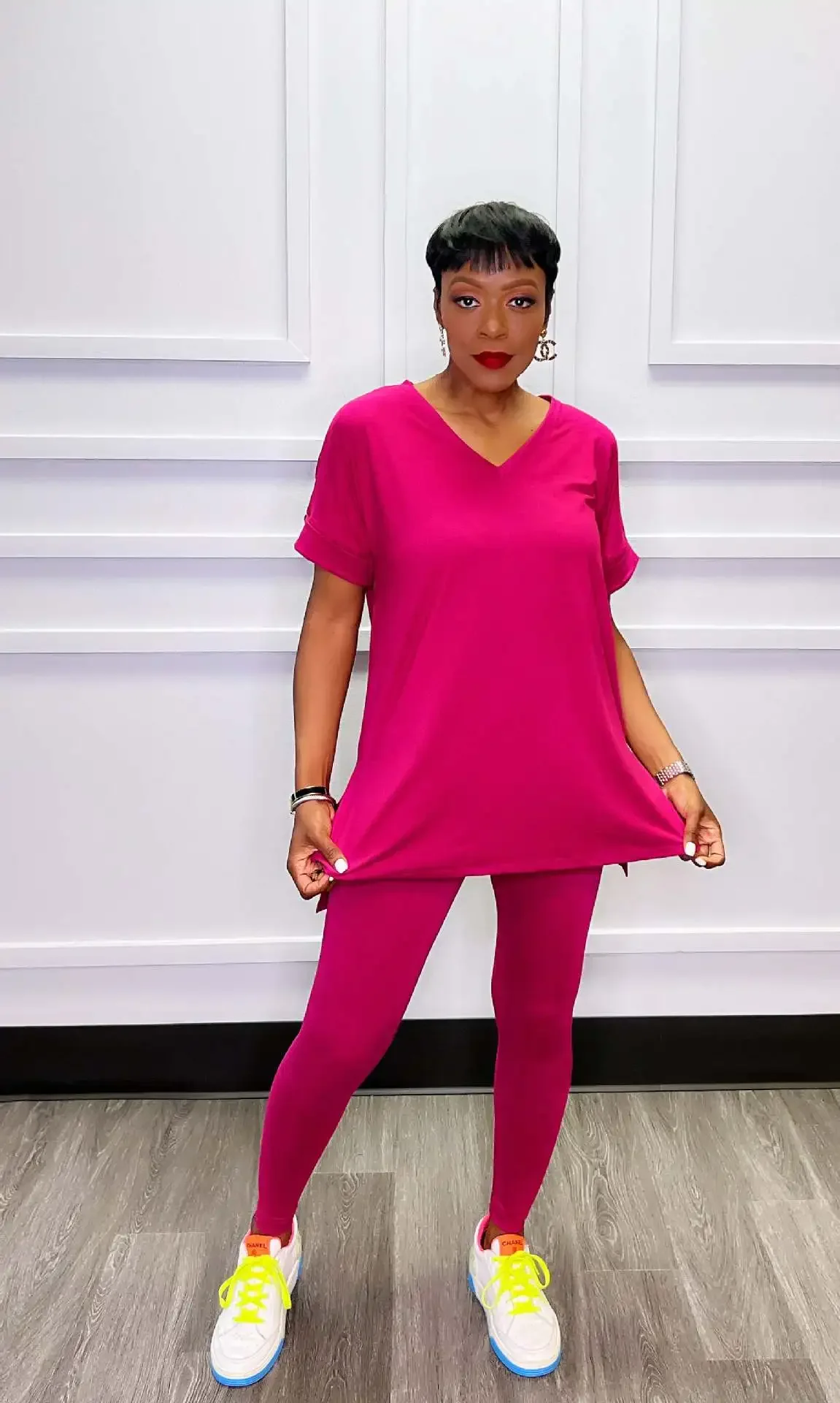 Solid V Neck Casual Loose Long Pant Set 2024 Summer 2 Two Pcs Sets Casual Tracksuits Street Outfits -- Color : Ivory - Size : XL