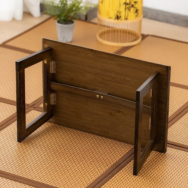 Walnut Colored Floating Window Bed Computer Study Table Tatami Wooden Small Coffeetable Low Ground Desk, Home Furniture, Promoti