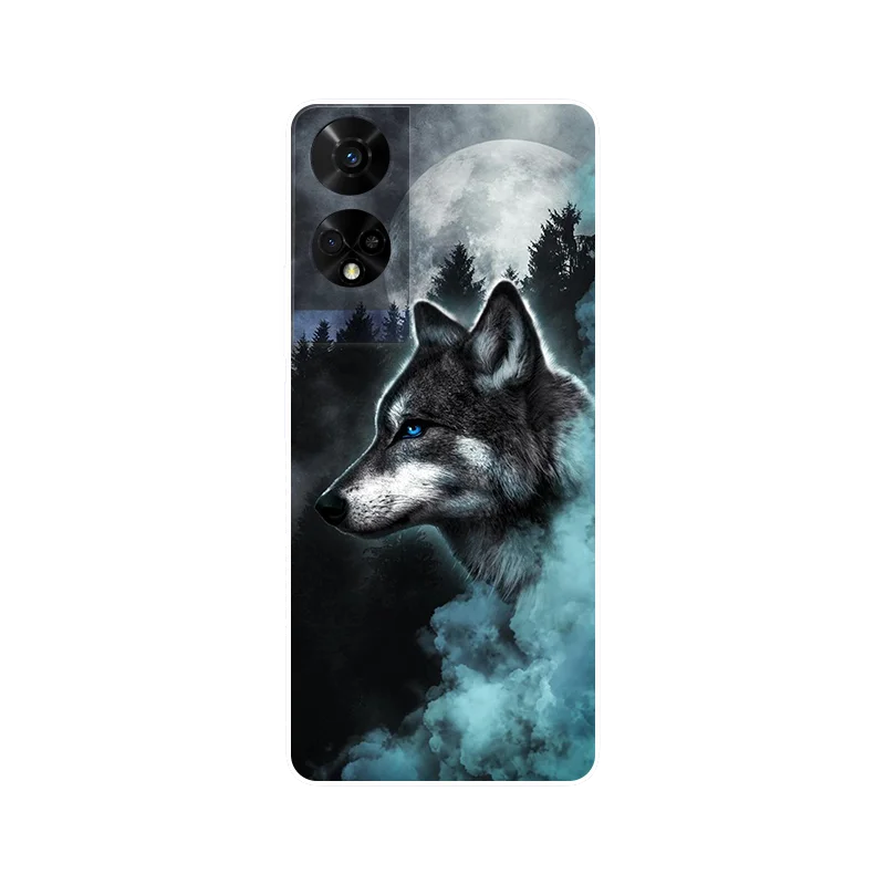 Floral Wolf Soft Silicone Shockproof Phone Cover