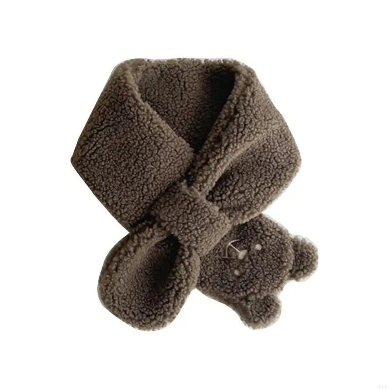 Cartoon Bear Kids Scarf Warm and Cosy Neckerchief Autumn Winter Accessories Shower Gift for 2Y+ Boys and Girls 69HE