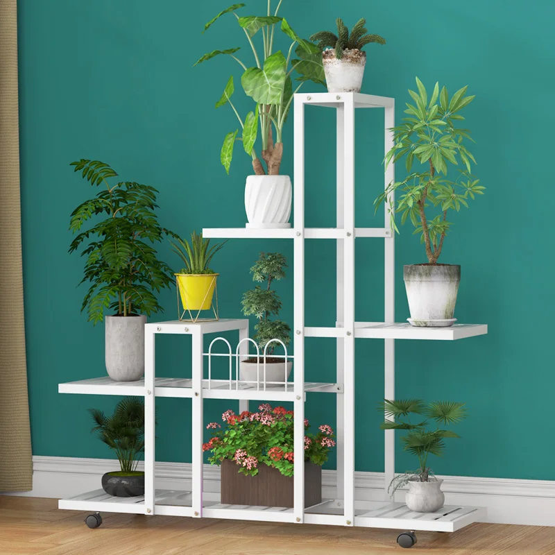 

Flower shelf, floor-to-ceiling window sill, shelf, balcony, against the wall, succulent pothos, wrought iron flower pot shelf